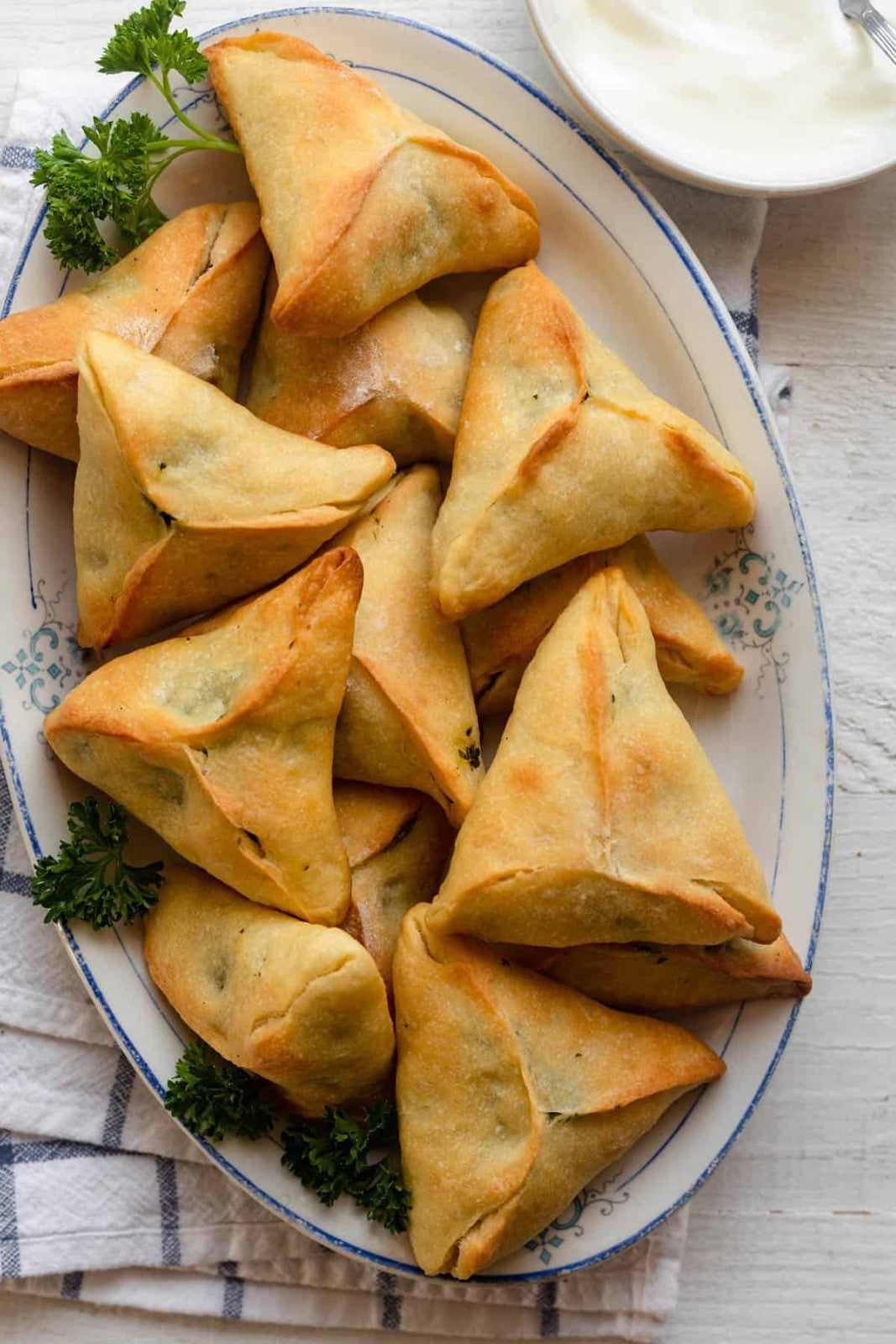 Authentic Lebanese homemade Baked Mini Spinach Fatayer pies